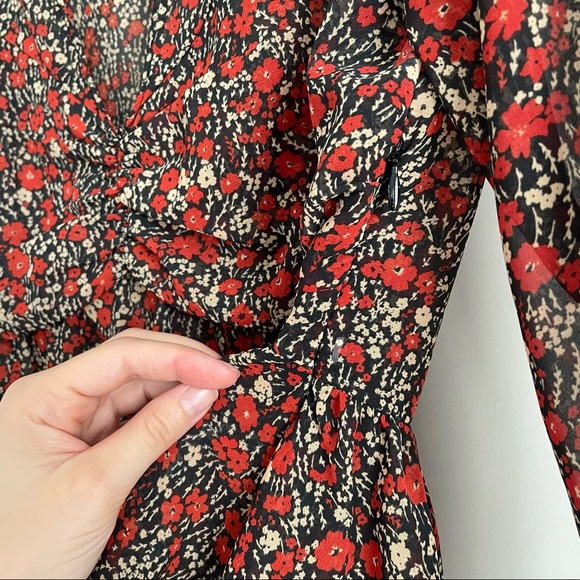 Sheer Floral Zara Blouse Top Small - Picture 3 of 7